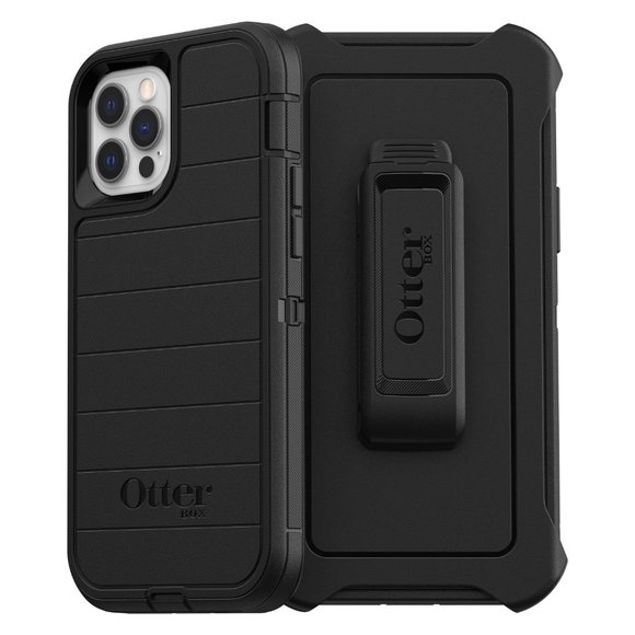 Defender Series Pro Phone Case for Apple iPhone 12, iPhone 12 Pro - Black